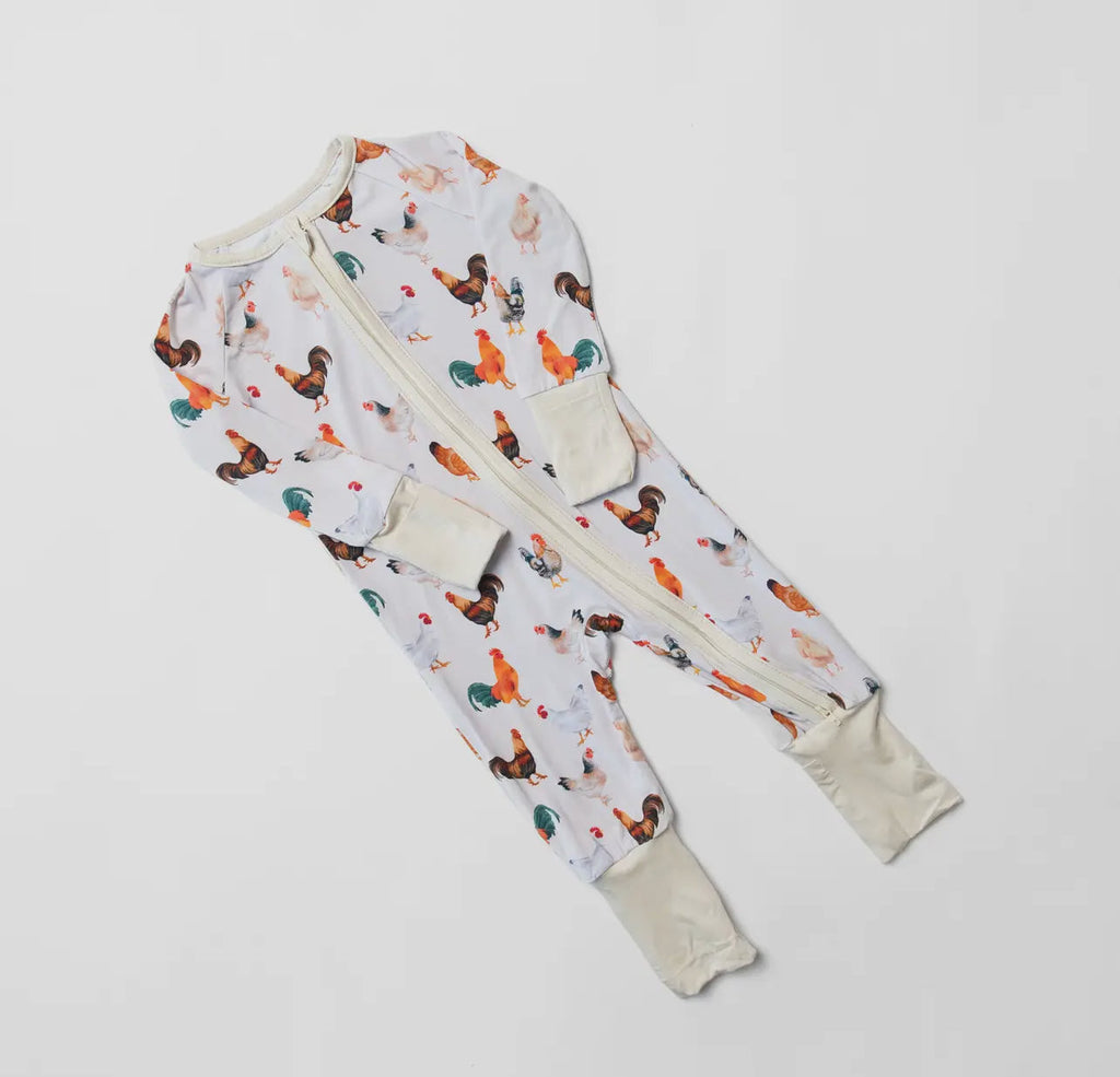 Bamboo Chicken Sleeper With Fold Over Mittens and Feet
