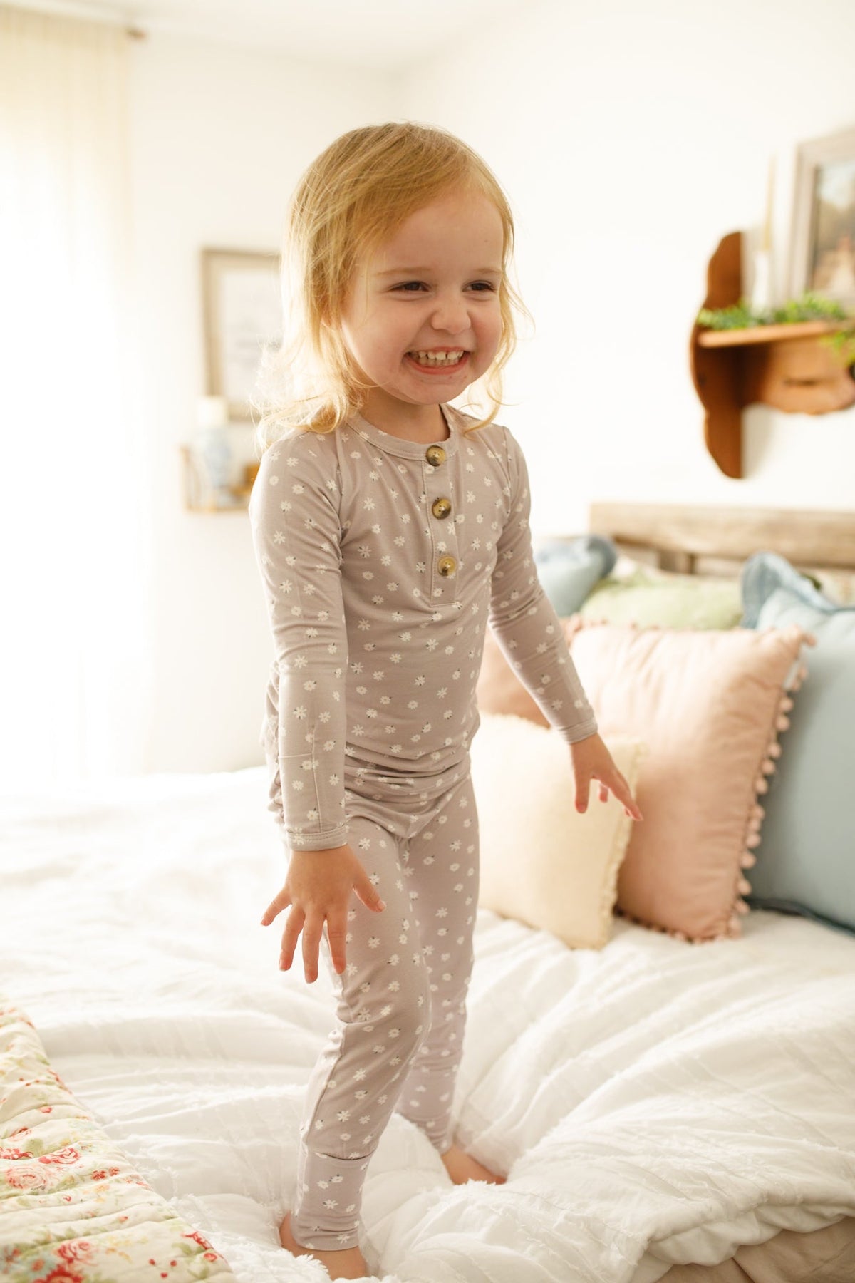 Oopsie Daisy 2pc Henley Bamboo Pajamas