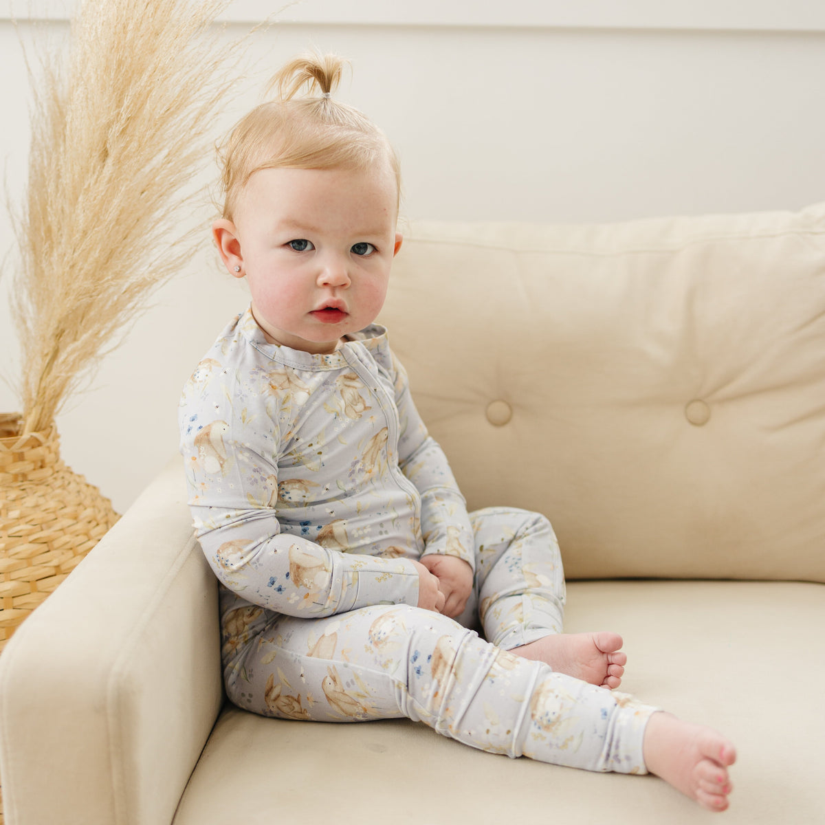 Bunny Blossoms Bamboo Zippy Pajamas